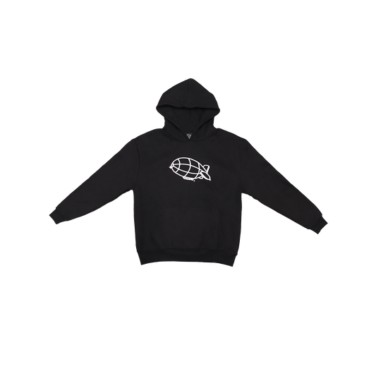 Embroidered black hoodie