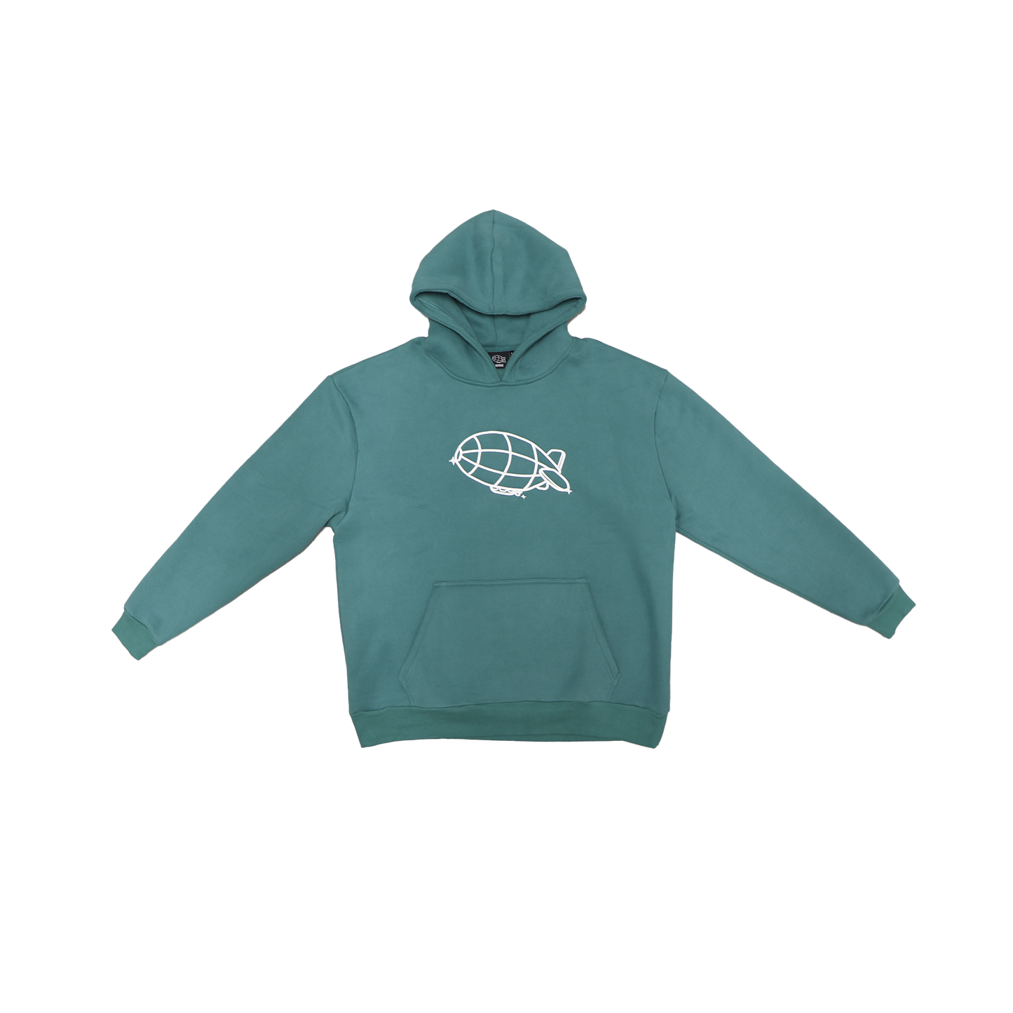 Embroidered green hoodie